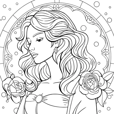 Beautiful Woman with Roses