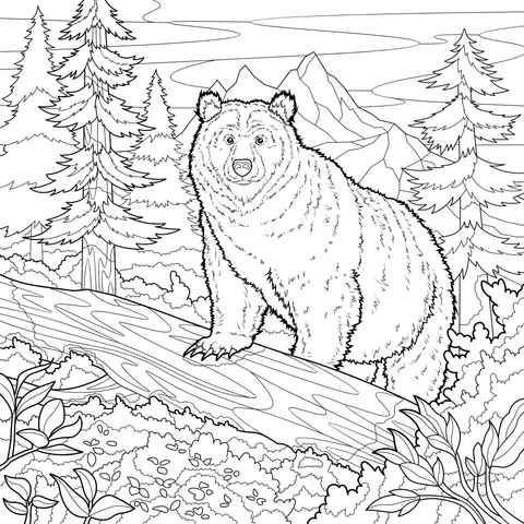 Brown Bear in the Forest