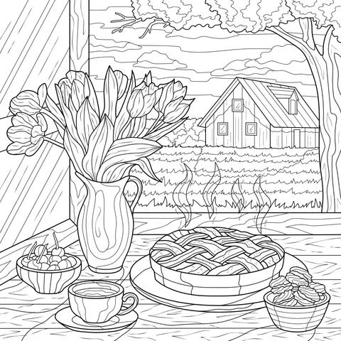 A Cozy Afternoon - Tea Time by the Window