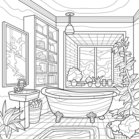 A Green - Filled Bathroom