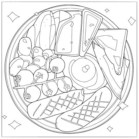 丰盛的早餐拼盘