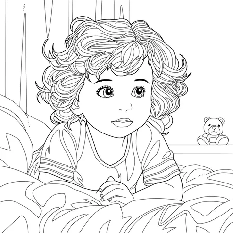 Child lying in bed