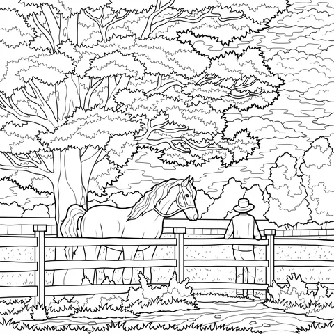 Man and Horse under the Tree
