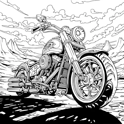 Red Motorcycle in the Desert