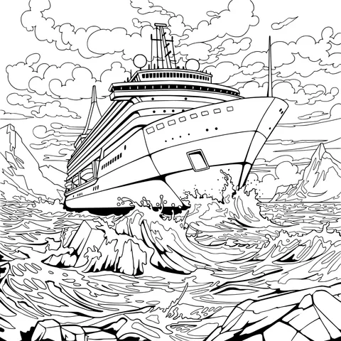 Cruise Ship Sailing on the Sea