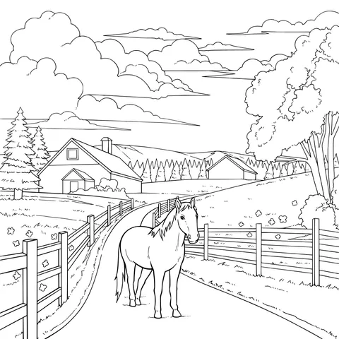 Horse on a Country Path