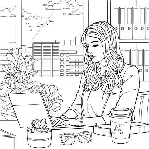 专注工作的女性