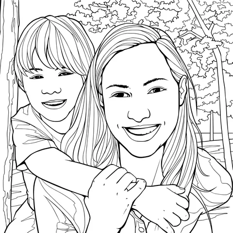 Happy time between mother and son