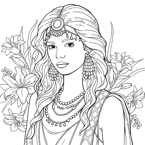 Beautiful Woman Adorned with Jewelry