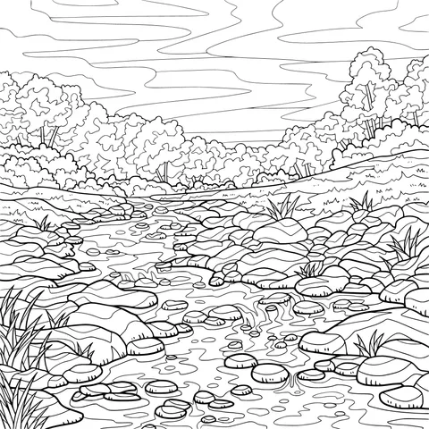 Natural scenery by the stream