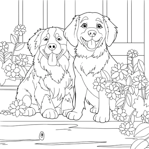 Happy Time of Two Dogs