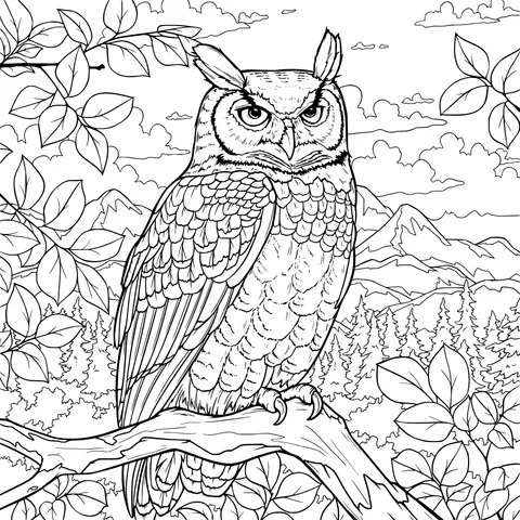 An owl perched in the mountain forest