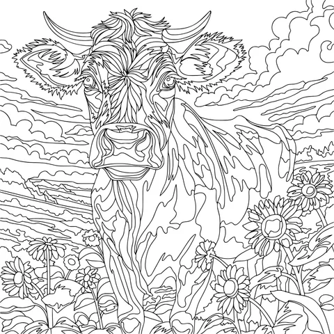 Flower - spotted Cow in the Field