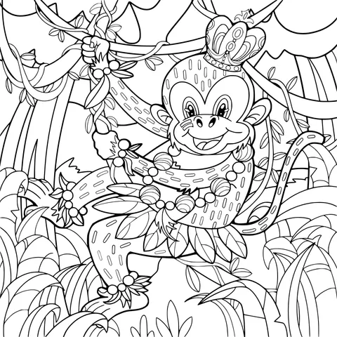 Monkey wearing a crown