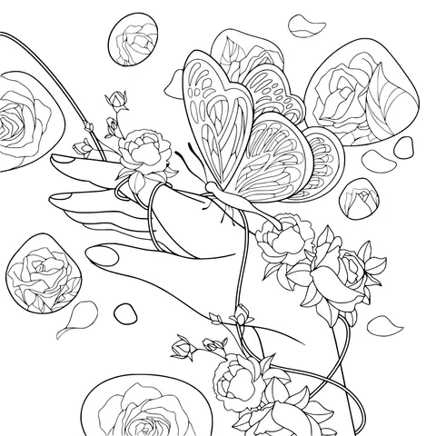 The Rhythm of Hand, Butterfly and Flowers