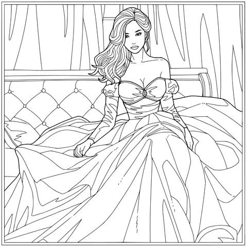 An Elegant Lady in a Red Dress