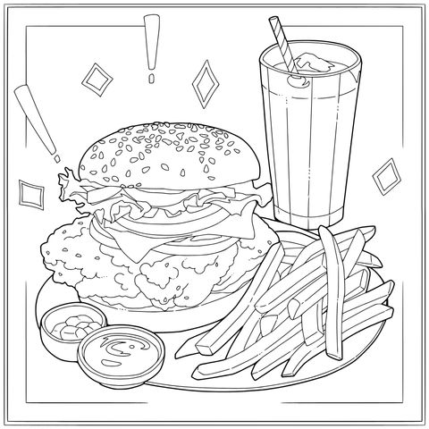 美味的汉堡套餐