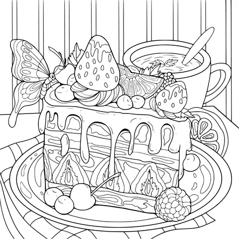 Delicious Fruit - filled Cake and Tea