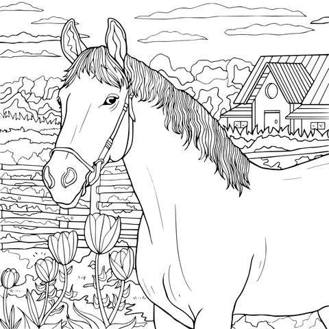 A Steed beside the Farmhouse