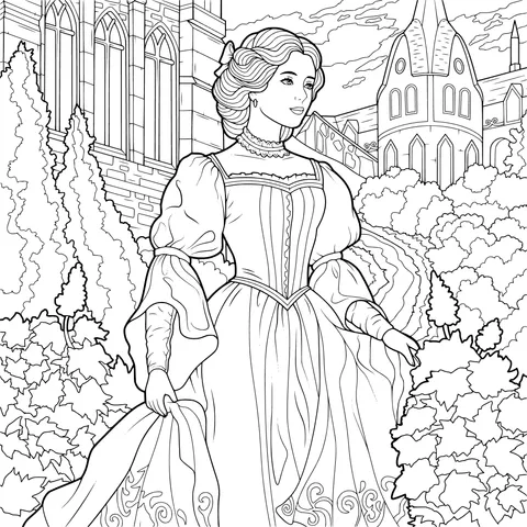 A Courtly Woman in the Garden