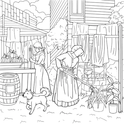 Working scene in the backyard