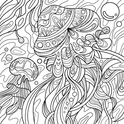 梦幻水母插画