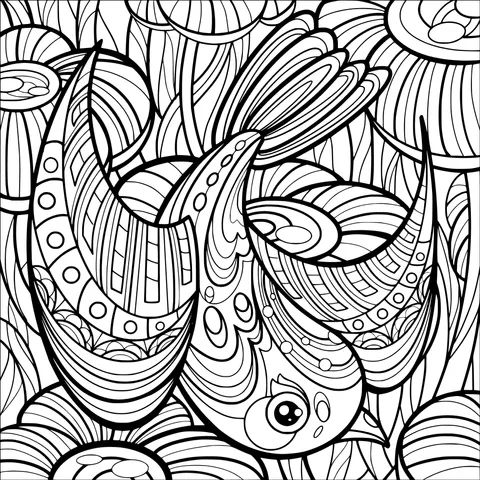 Flying Bird in Colorful Patterns