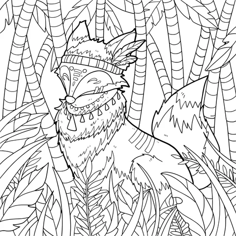 Decorated Fox in the Jungle