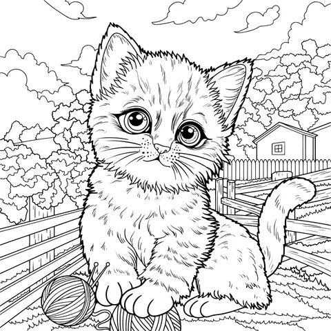 Cute Kitten in the Countryside