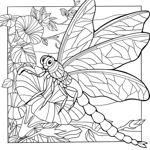 Dragonfly and Flowers