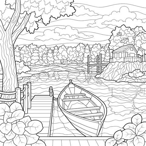 Beautiful Scenery by the Lake in Autumn