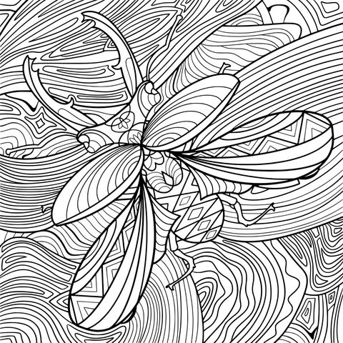 色彩斑斓的甲虫插画