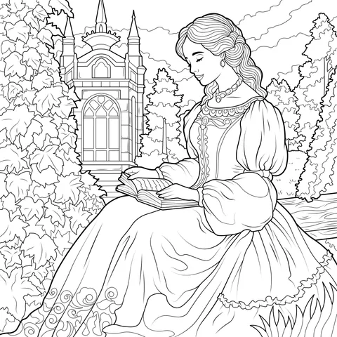 A Princess Reading in the Garden