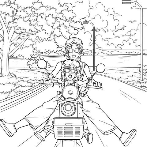Mother - daughter motorcycle outing
