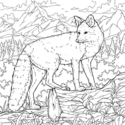 Fox in the Mountain Forest