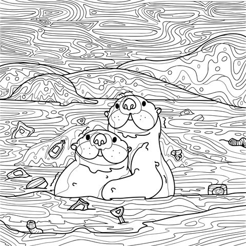 受污染水域中的海獭