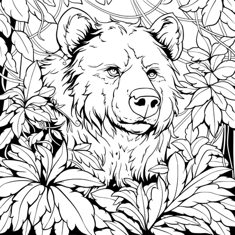 Brown Bear in the Jungle