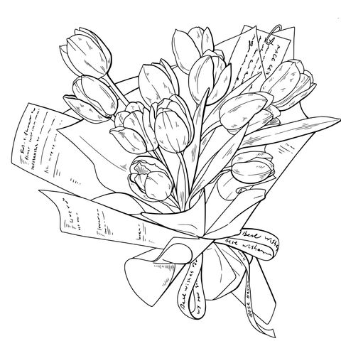 一束粉色郁金香花束