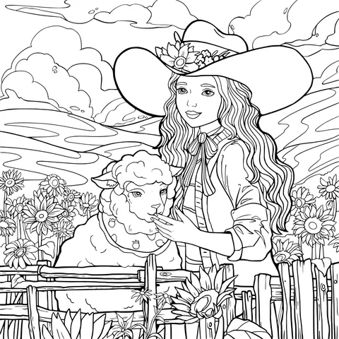 Pastoral Girl with Sheep