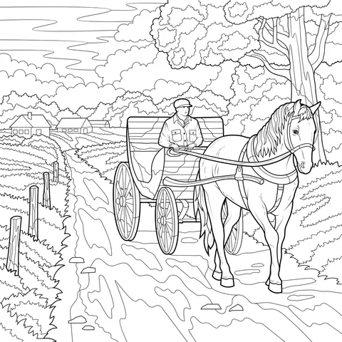 A Carriage Journey on a Country Path