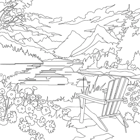Beautiful Lakeside View and Relaxing Chair