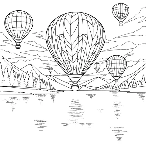 Gorgeous Hot - Air Balloon Landscape
