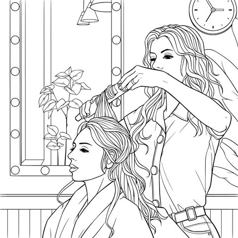 美发师为顾客做头发