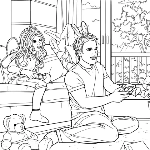 Father - daughter having fun playing games