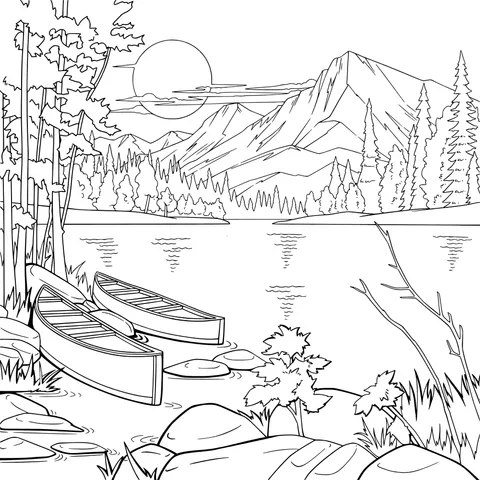 Autumn Lakeside Scenery
