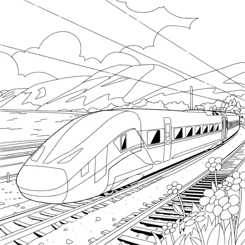 High - speed train running through beautiful scenery