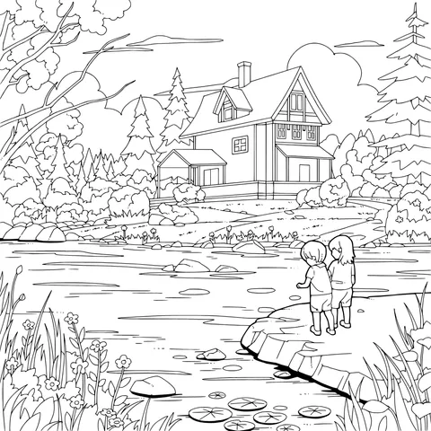 Childhood Time by the Lakeside