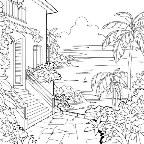 海滨的美丽小屋