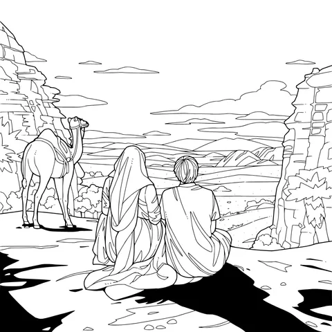 Resting Travelers in the Desert