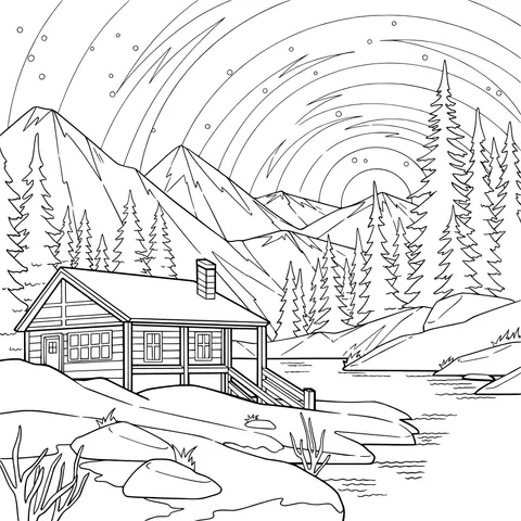 Dreamy Dusk at the Mountain Cabin
